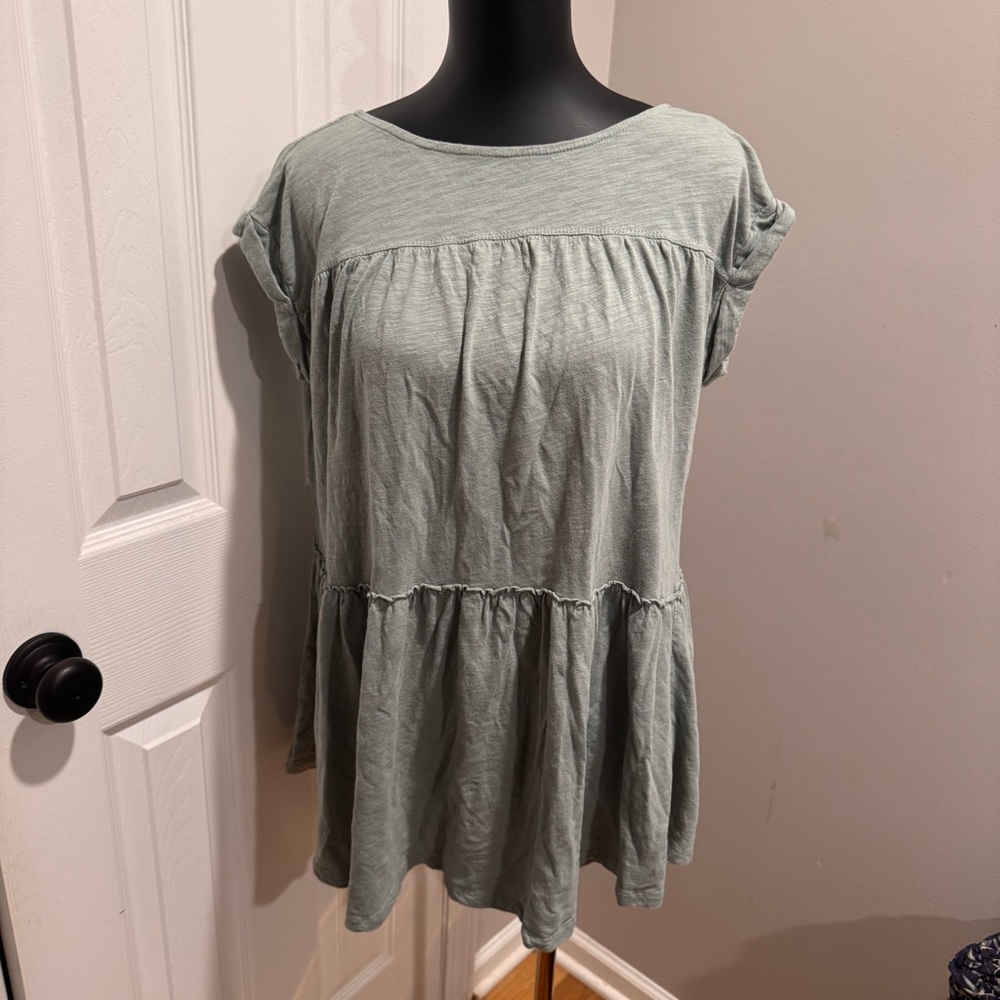 Wishlist Green Tiered Cap Sleeve Tunic
